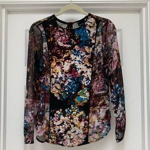 Beautiful Who What Wear Sheer Floral Blouse